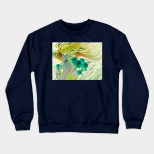 floral lady in bright spring sunshine ecopop Crewneck Sweatshirt